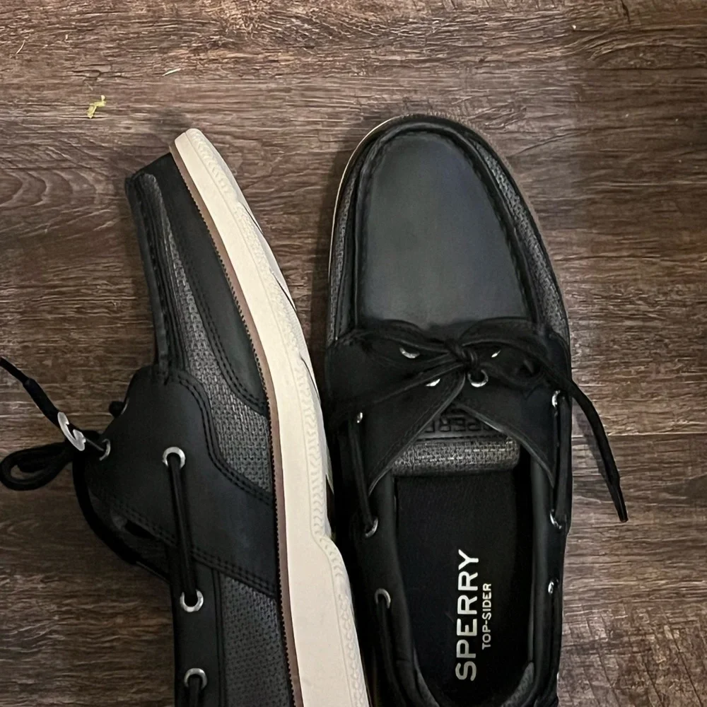 Sperry Men's Black and Gray Boat Shoes